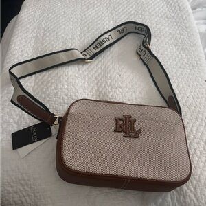 Brown and Cream polo Crossbody Bag